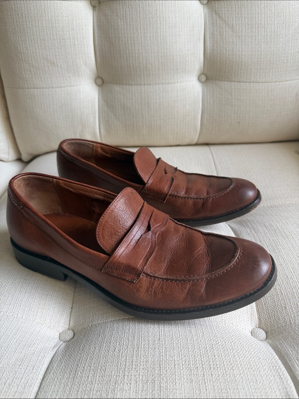 Frye Men's Classic Brown Soft Leather Penny Loafers 9